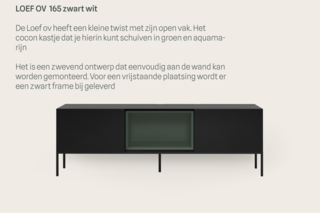 TV-meubel incl. frame + 2 Cocons, RAAT, Loef 165 OV, Zwart